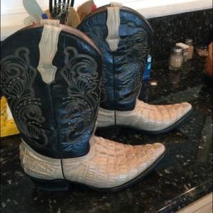Men's El Tordillo Caiman Tail Print Boots